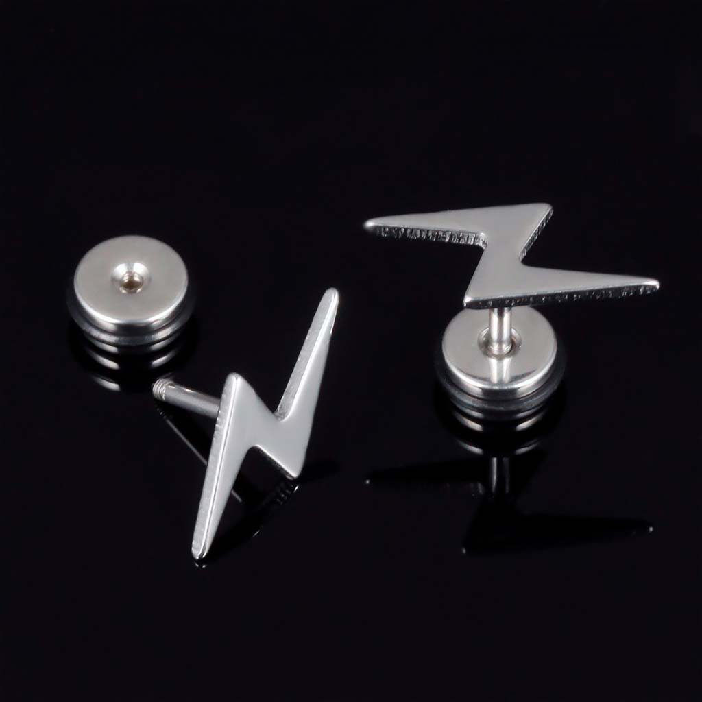 Aros de Acero Aros Mujer Plata Aros Hombre Piercing Rayo