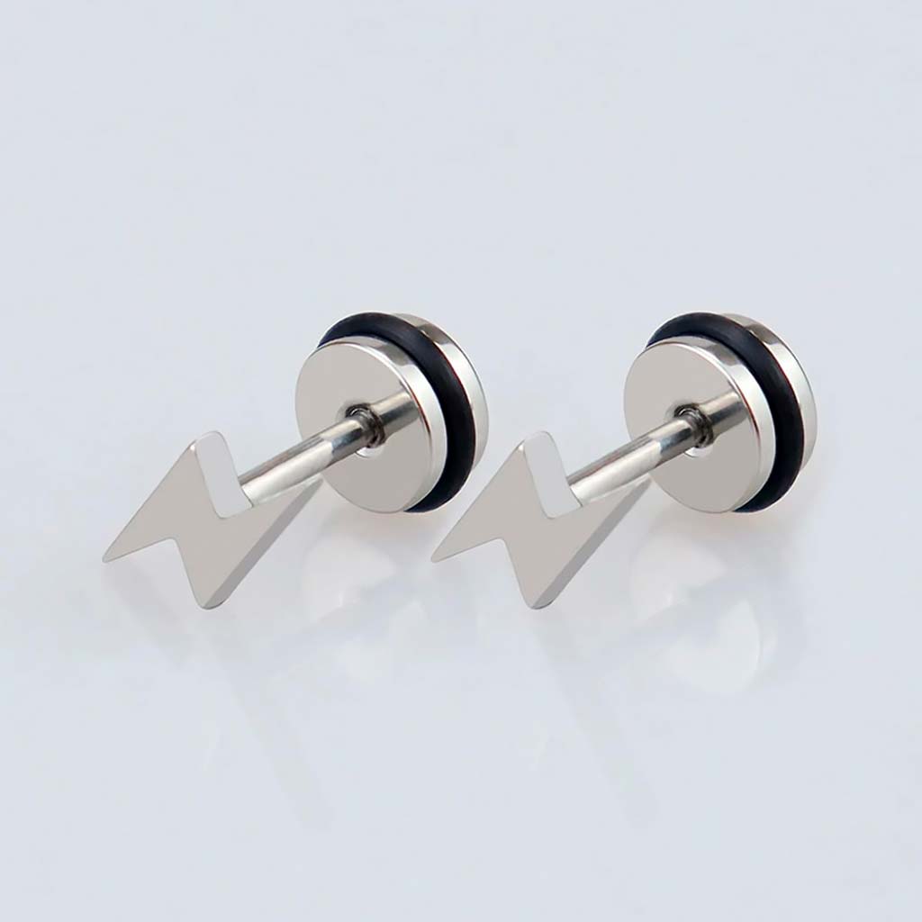 Aros de Acero Aros Mujer Plata Aros Hombre Piercing Rayo