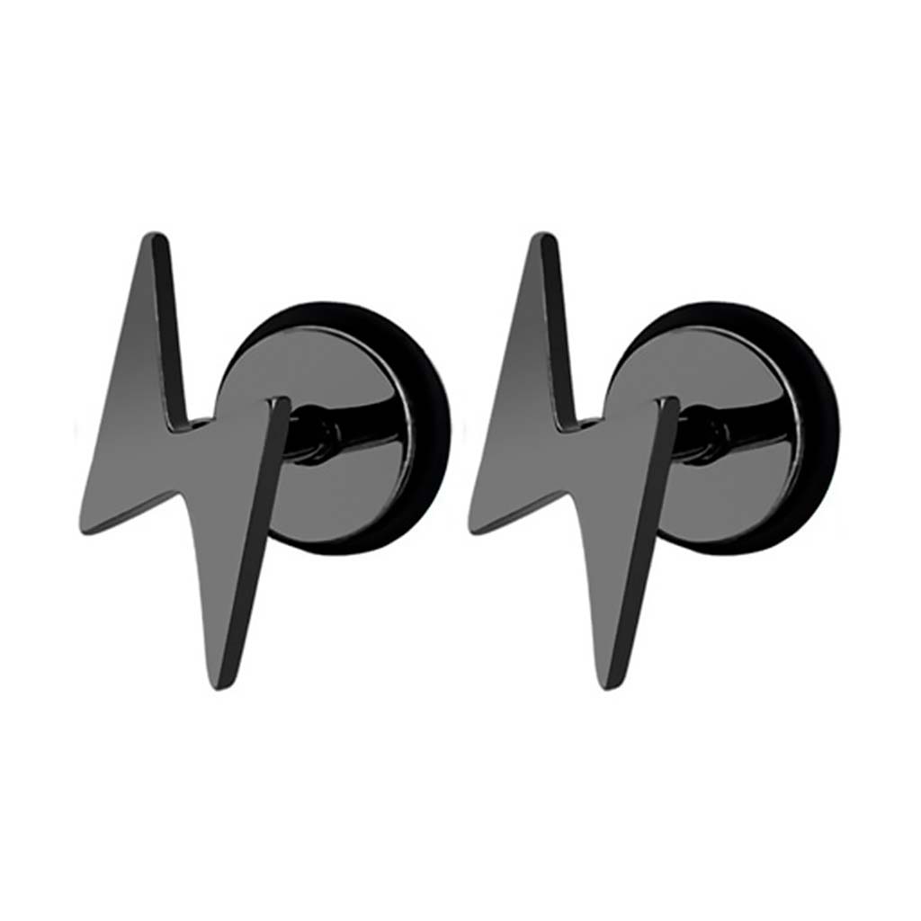 Aros de Acero Mujer Aros Hombre Piercing Rayo Aros Negros