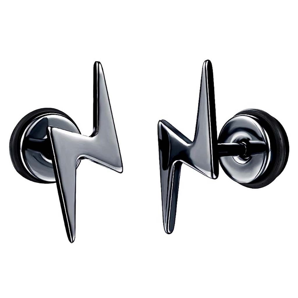 Aros de Acero Mujer Aros Hombre Piercing Rayo Aros Negros