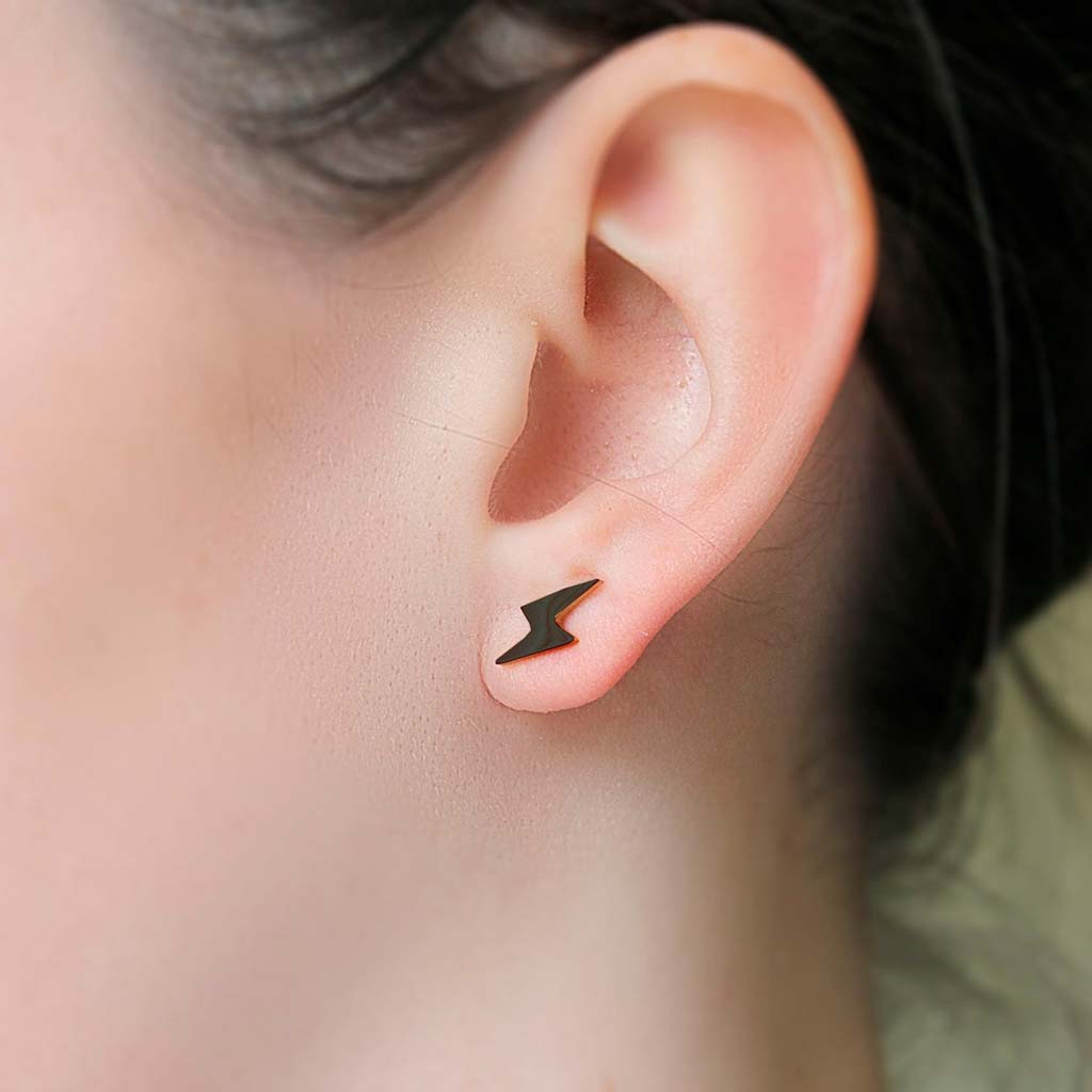 Aros de Acero Mujer Aros Hombre Piercing Rayo Aros Negros