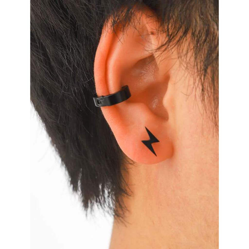 Aros de Acero Mujer Aros Hombre Piercing Rayo Aros Negros