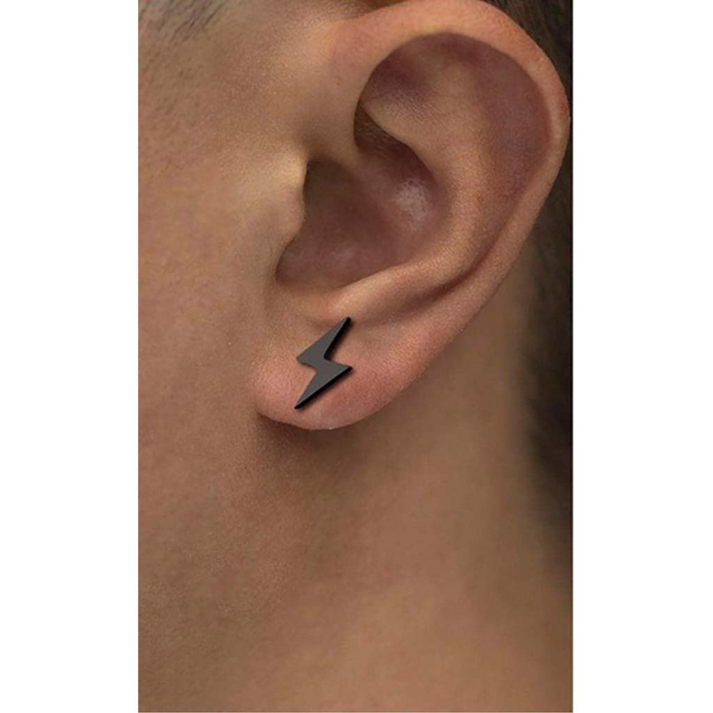 Aros de Acero Mujer Aros Hombre Piercing Rayo Aros Negros