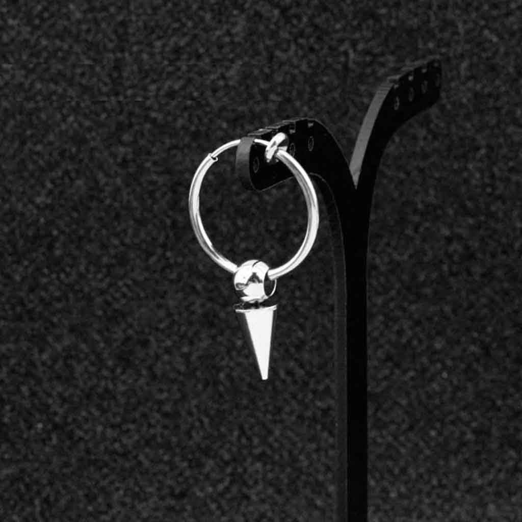 Aros Hombre Punk Color Plata Moda Juvenil