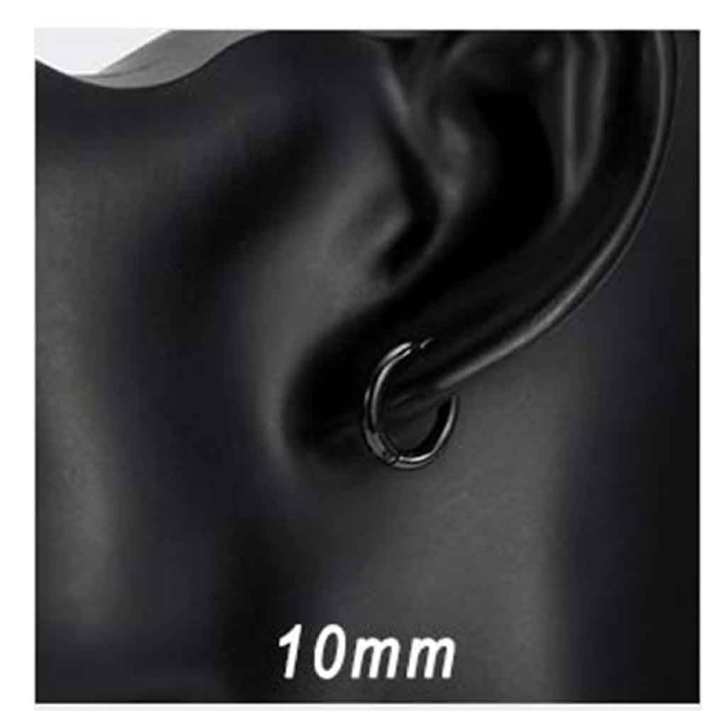 Set de Aros de Hombres Aros Mujer Aros Argolla Acero Negro