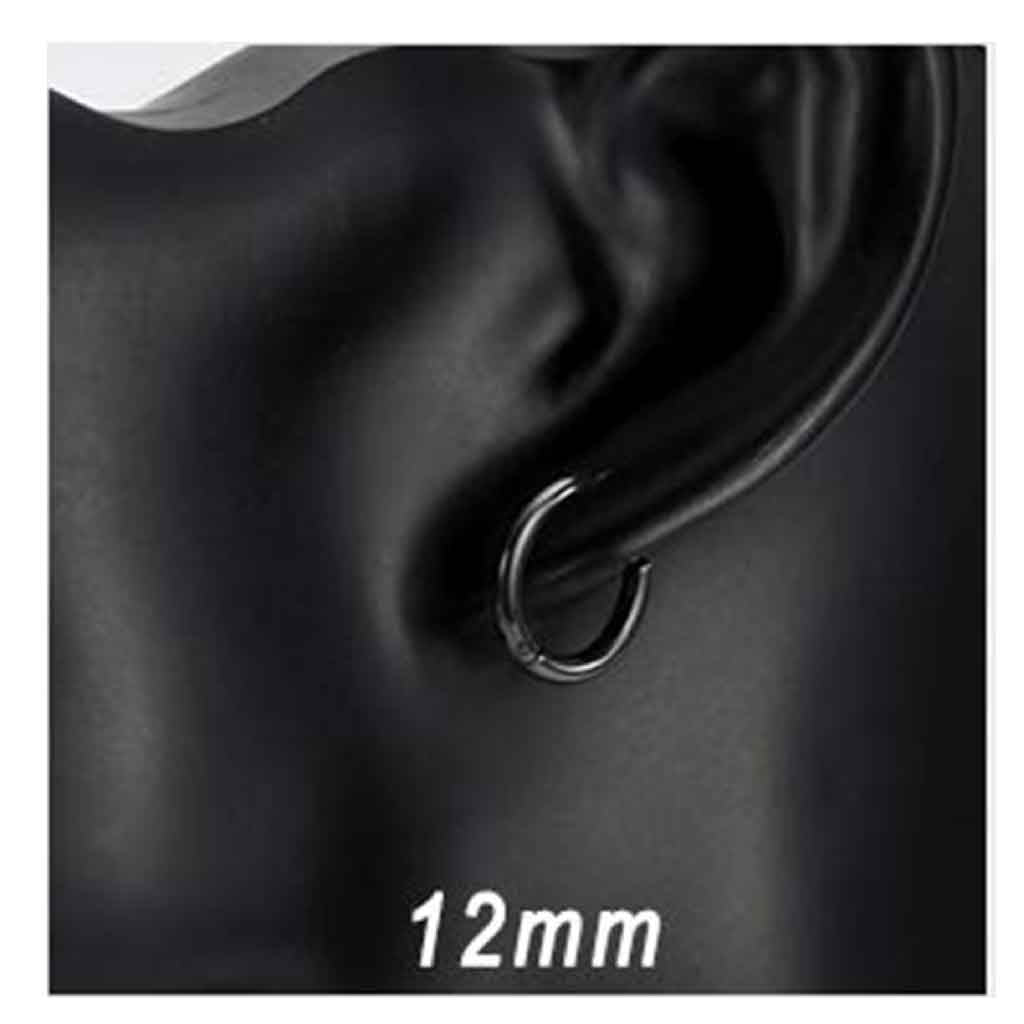 Set de Aros de Hombres Aros Mujer Aros Argolla Acero Negro