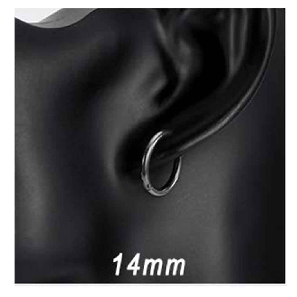 Set de Aros de Hombres Aros Mujer Aros Argolla Acero Negro