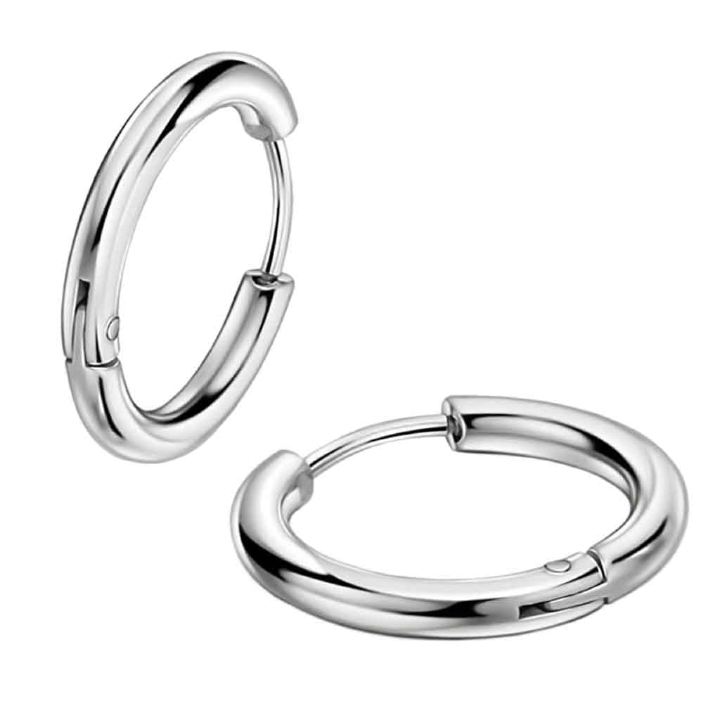 Set de Aros de Hombres Plata Aros Mujer Aros Argolla Acero