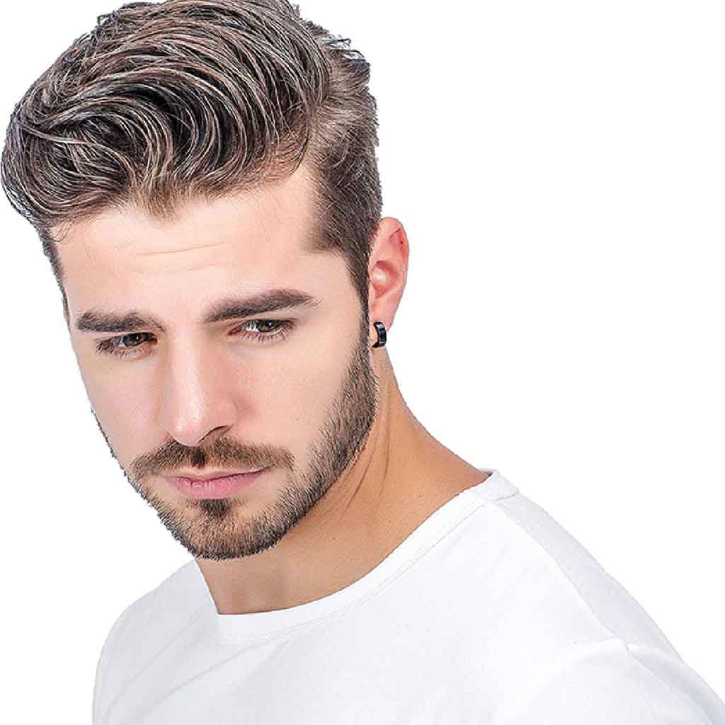 Aros Hombre Argollas Huggies Acero Negro