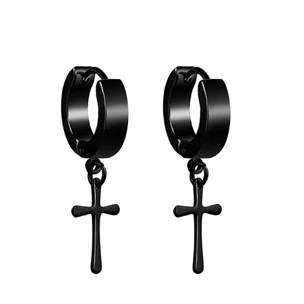 Aros Hombre Mujer Punk Cruz Moda Juvenil