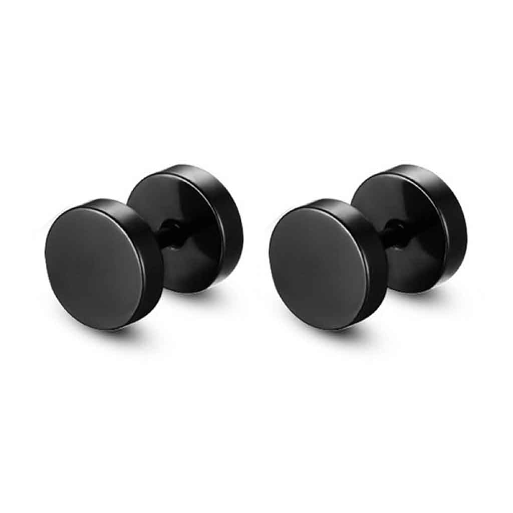 Set de Aros de Hombres Aros Mujer Aros Tunel Acero Negro