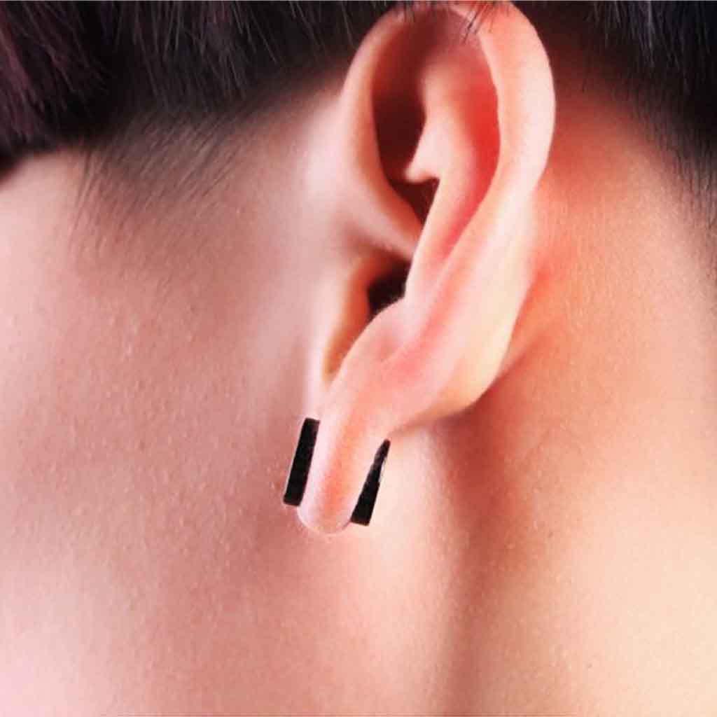 Set de Aros de Hombres Aros Mujer Aros Tunel Acero Negro