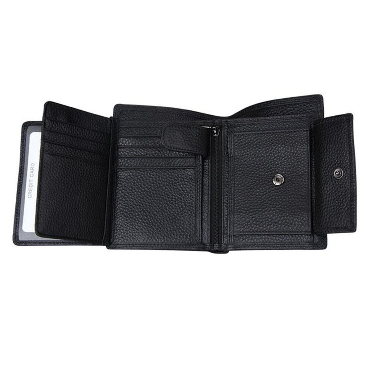 Billeteras Hombre Cuero Monedero Negra