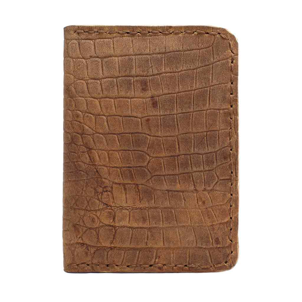 Tarjetero de Cuero Café Tipo Solapa Hombre Mujer