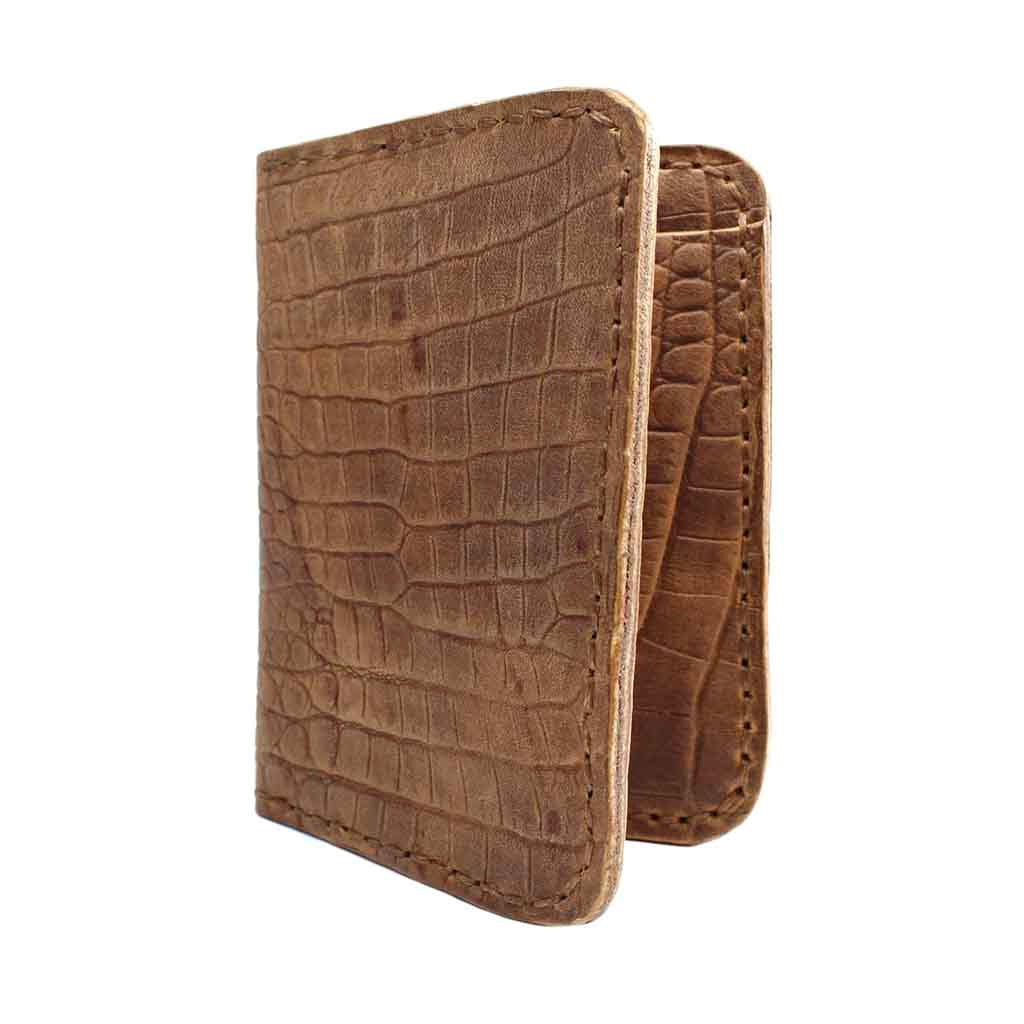 Tarjetero de Cuero Café Tipo Solapa Hombre Mujer