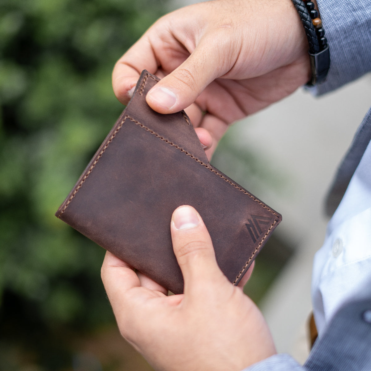 Pack Tarjetero Porta Tarjetas Cuero + Llavero Doble Anillo