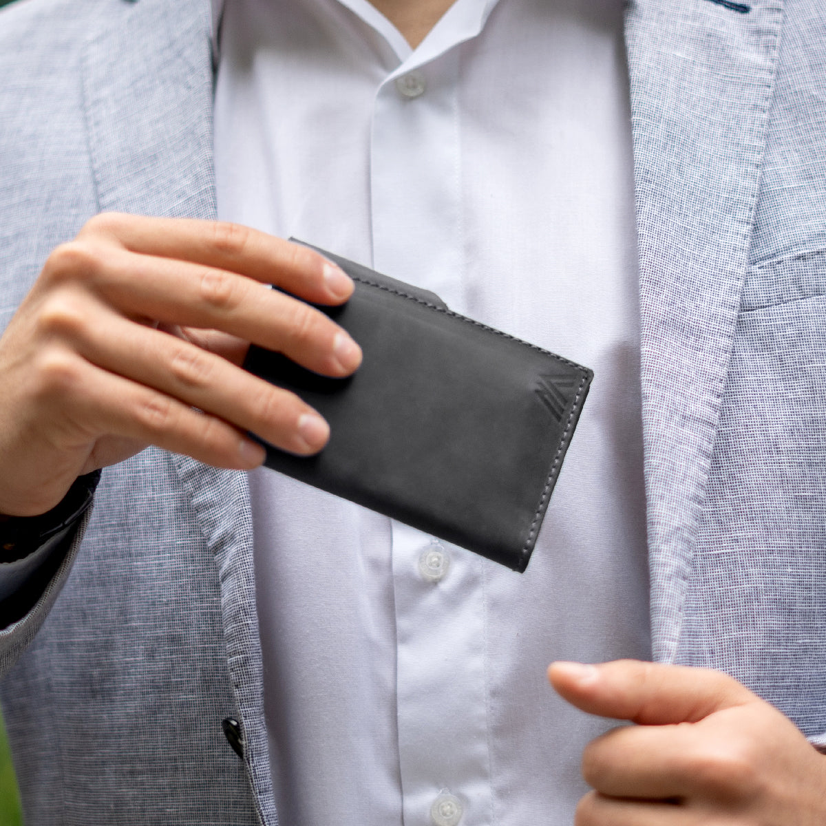 Pack Portatarjetas Billetera Tarjetero Cuero + Llavero Negro