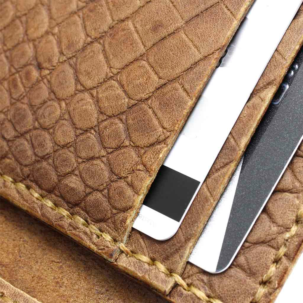 Tarjetero Mujer de Cuero Café Hombre con Broche