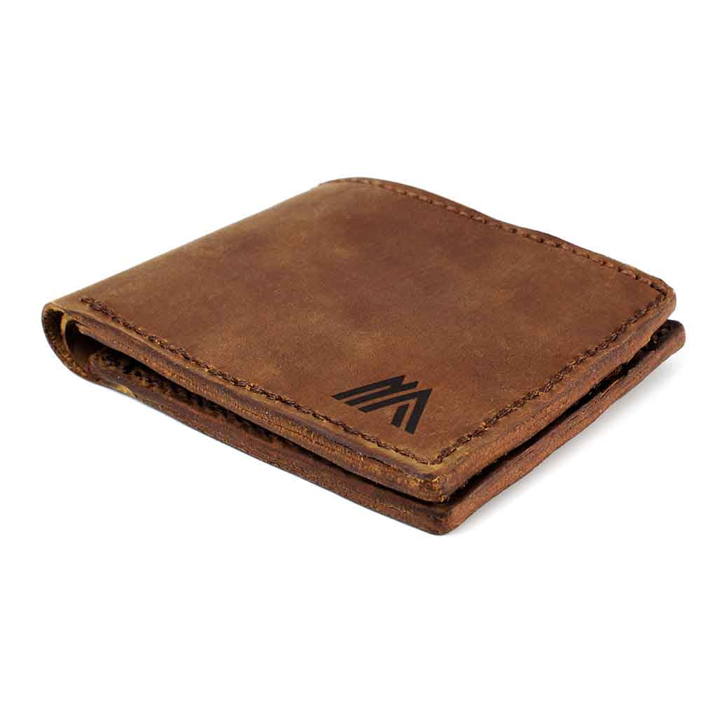 Billeteras de Cuero Hombre Clásica Solapa Café