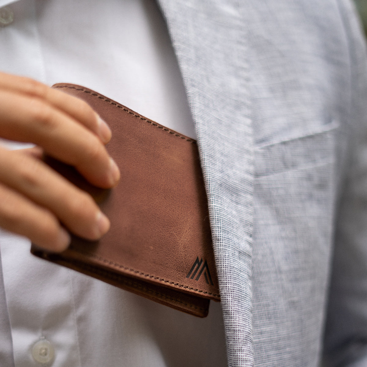 Pack Cinturon Cuero Correa Marrón + Billetera Cuero Hombre