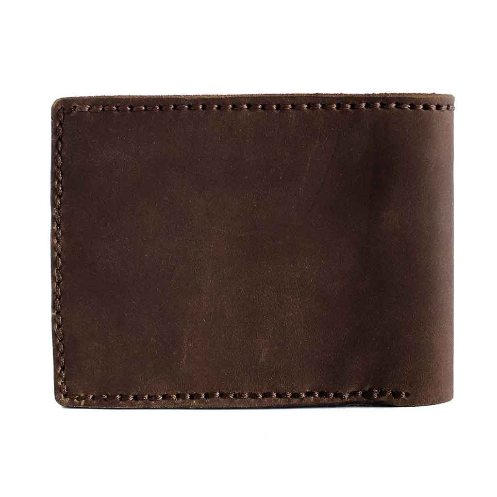 Billeteras Hombre Cuero Natural Clásica Solapa Marrón