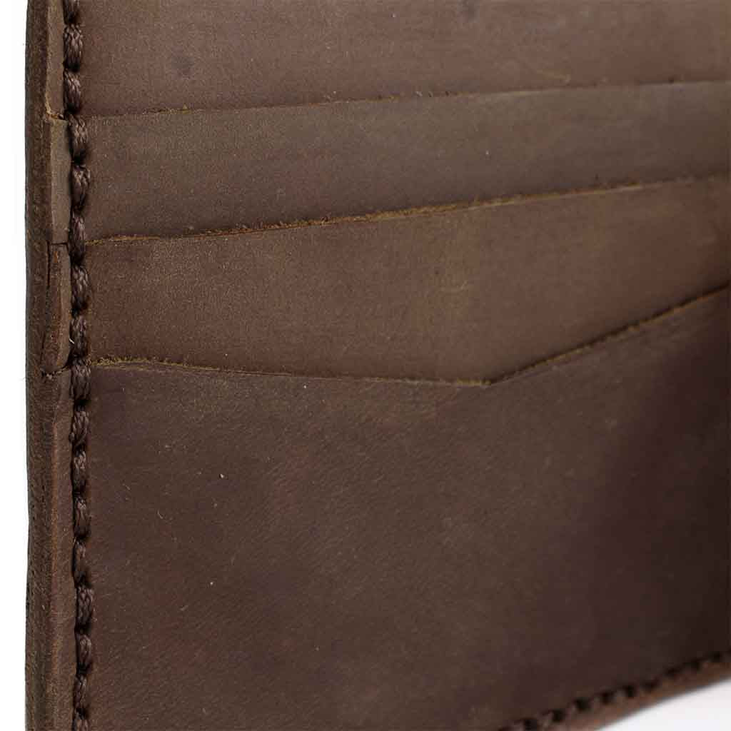 Billeteras Hombre Cuero Natural Clásica Solapa Marrón