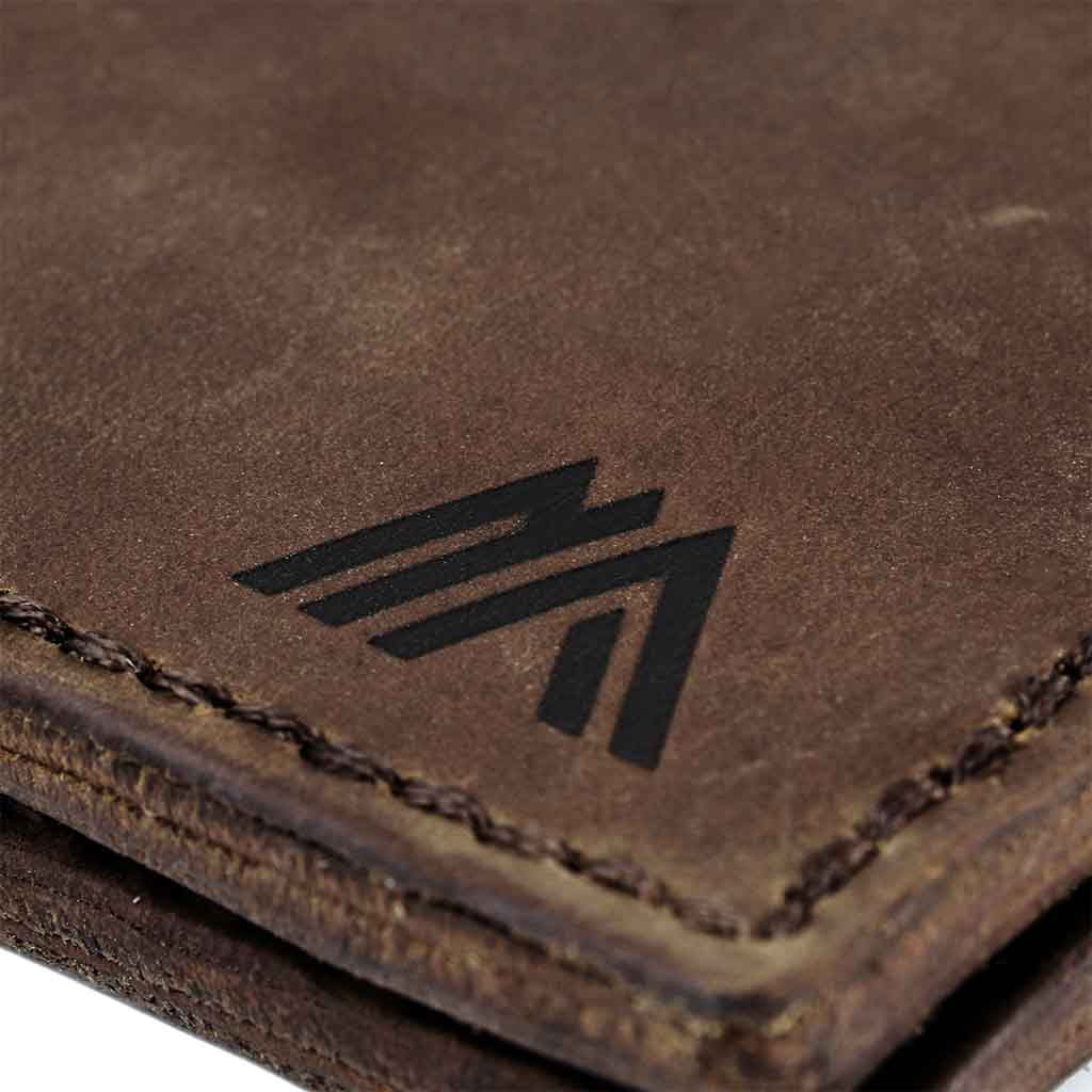 Billeteras Hombre Cuero Natural Clásica Solapa Marrón