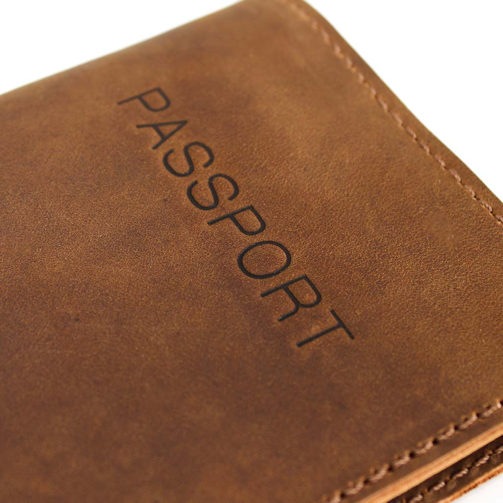 Porta Pasaporte Porta Documentos Viaje Funda Cuero Café