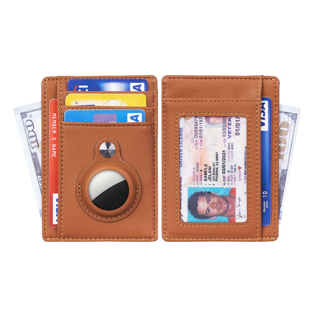 Tarjetero Mujer Billetera Cuero Hombre Porta Tarjetas AirTag