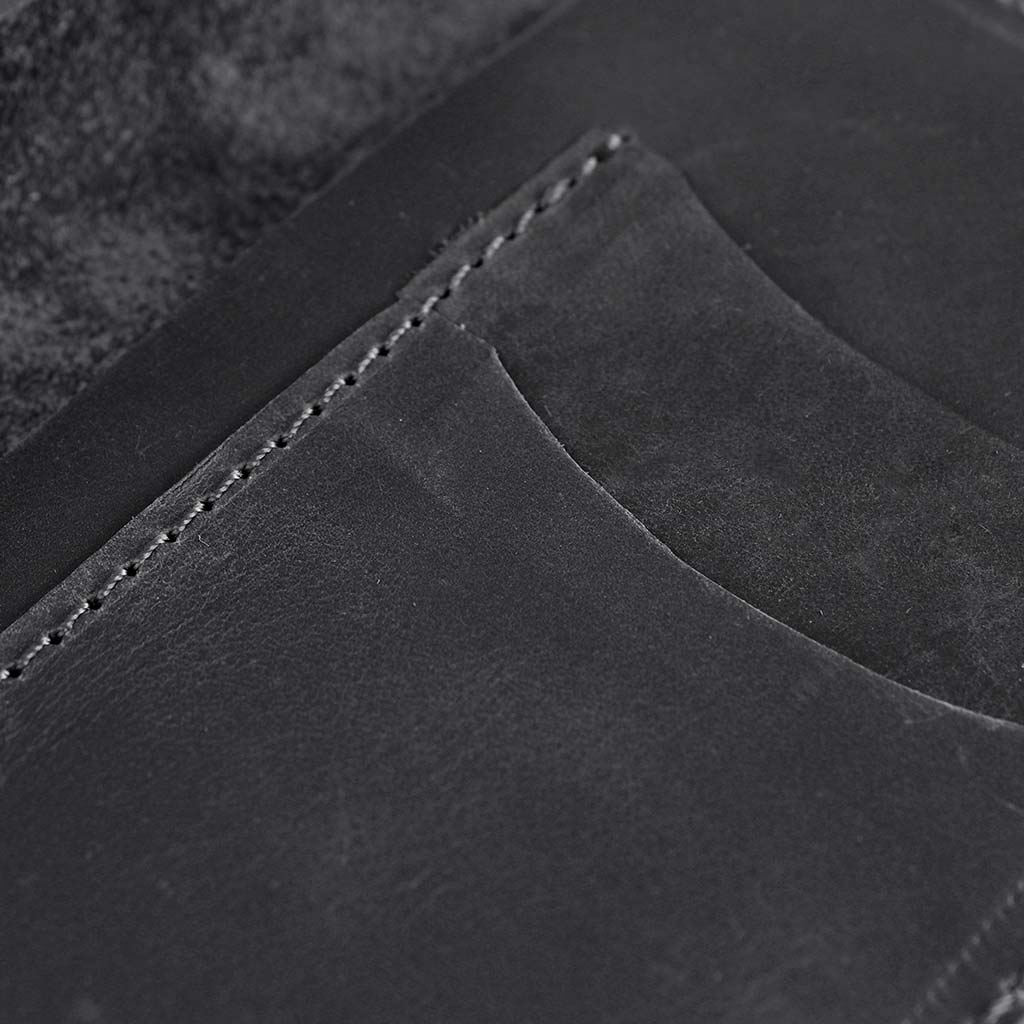 Porta Pasaporte Documentos Cuero Natural Negro