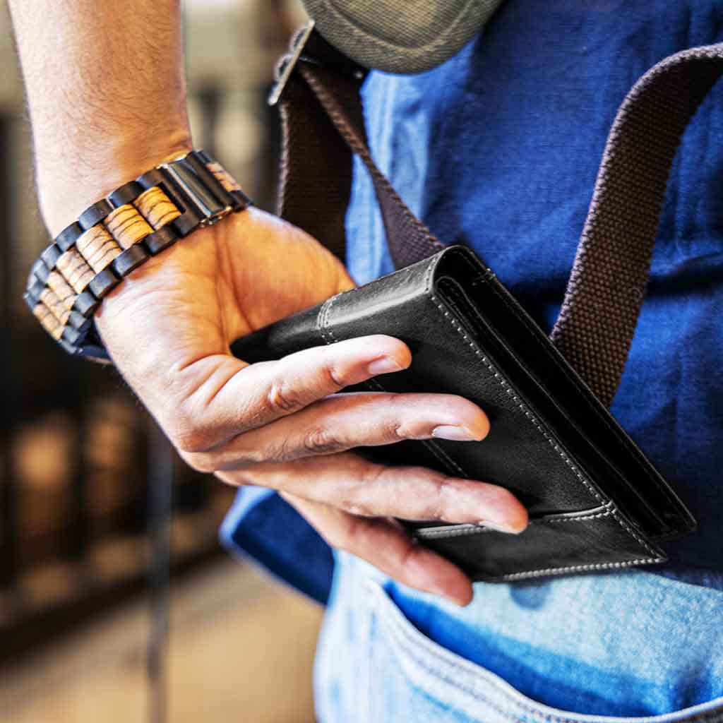 Billetera Hombre Cuero Tarjetero Rfid Tradicional