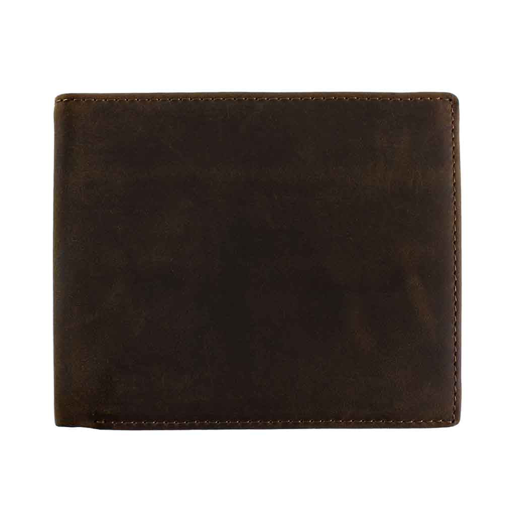 Billetera Desplegable Cuero Unicolor Café