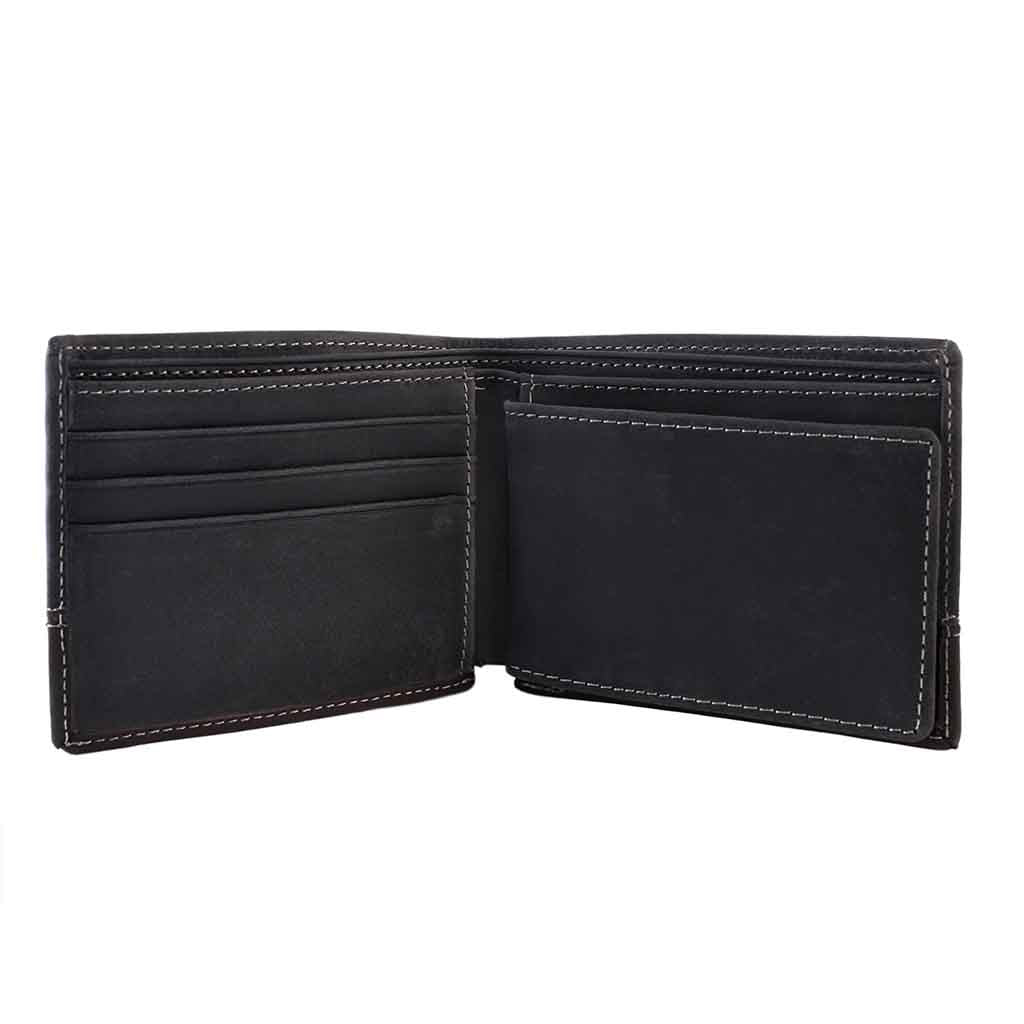 Billetera Monedero Cuero Natural Hombre Azul y Marrón