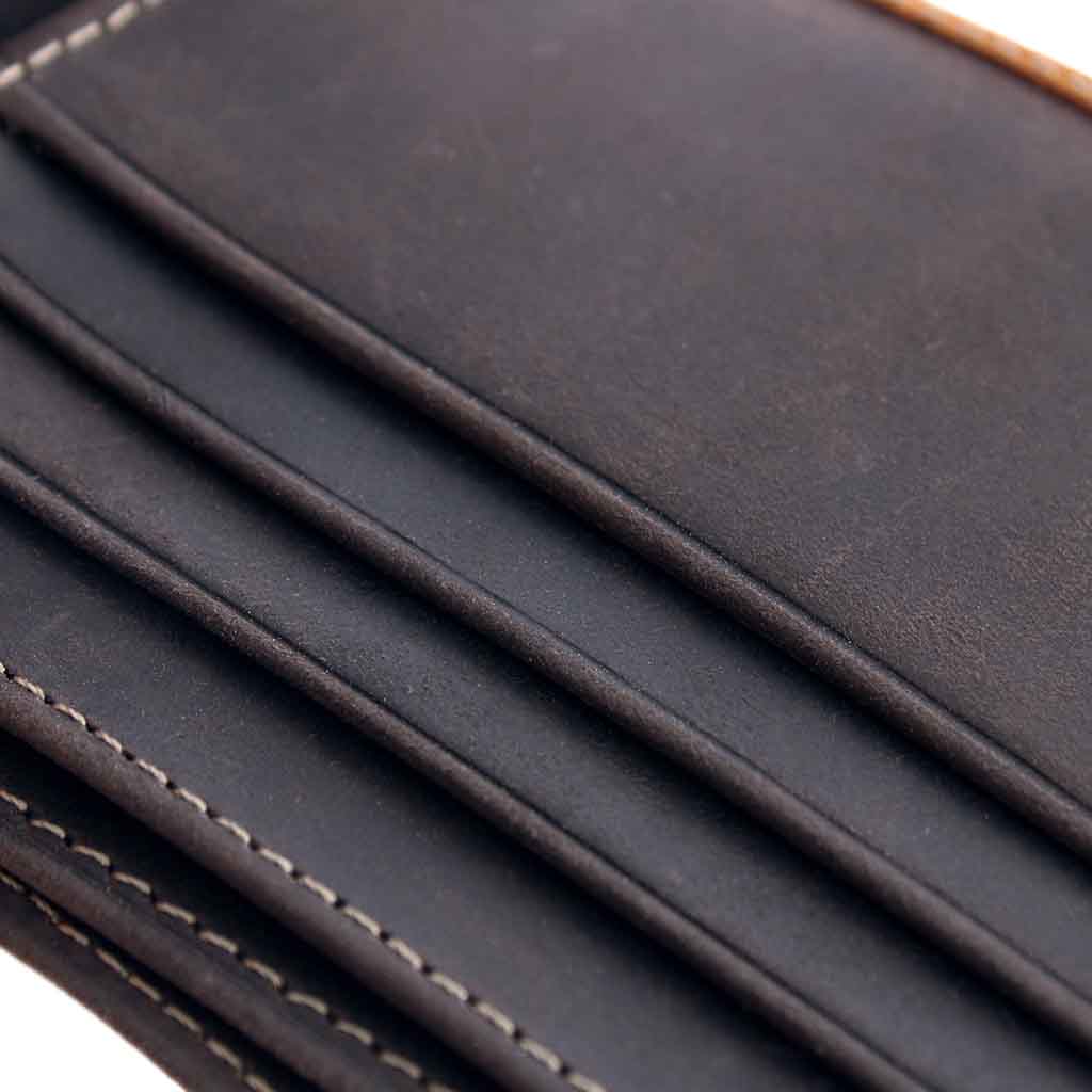 Billetera Monedero Cuero Natural Hombre Negro y Café