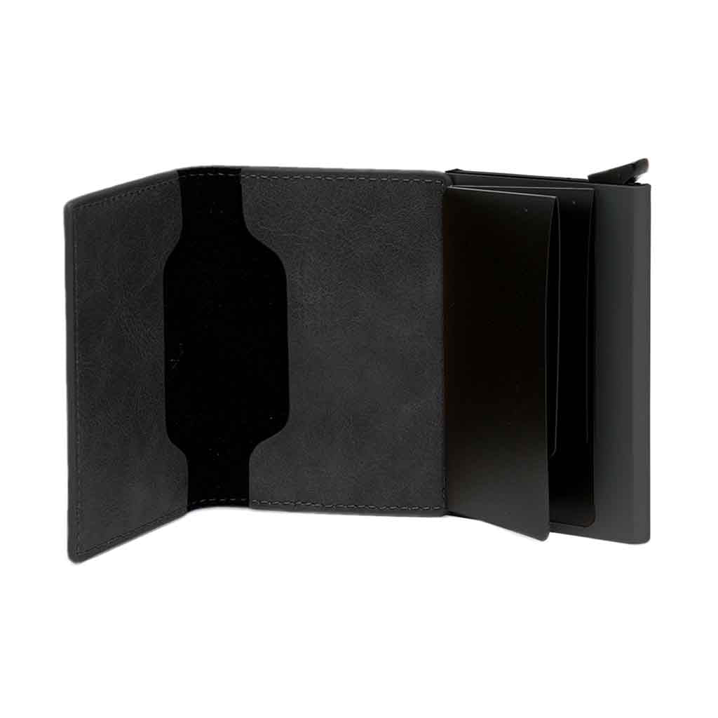 Billetera Tarjetero Hombre Sistema Antimagnético Y Cuero