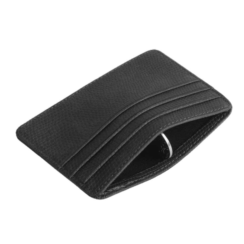 Tarjetero de Cuero PU Doble Cara Negro