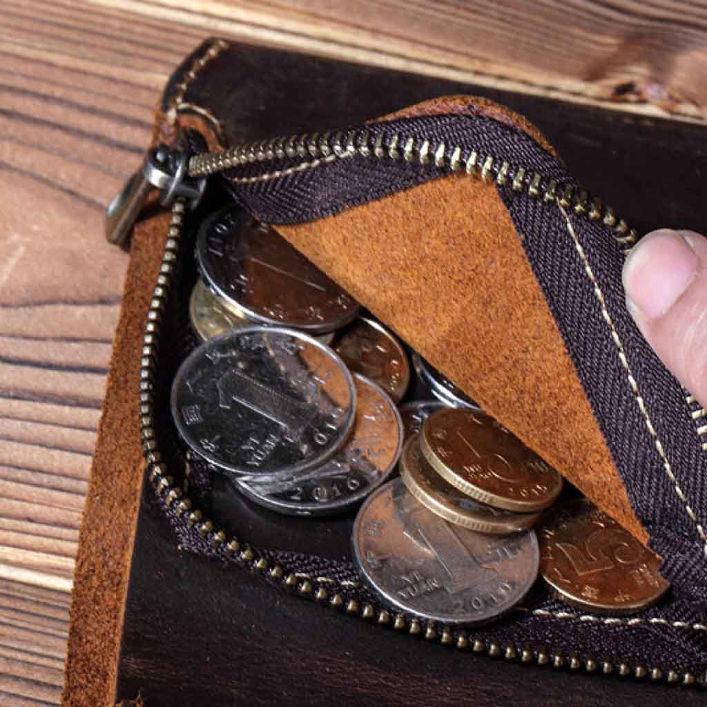 Billeteras Tarjetero Hombre Cuero Natural