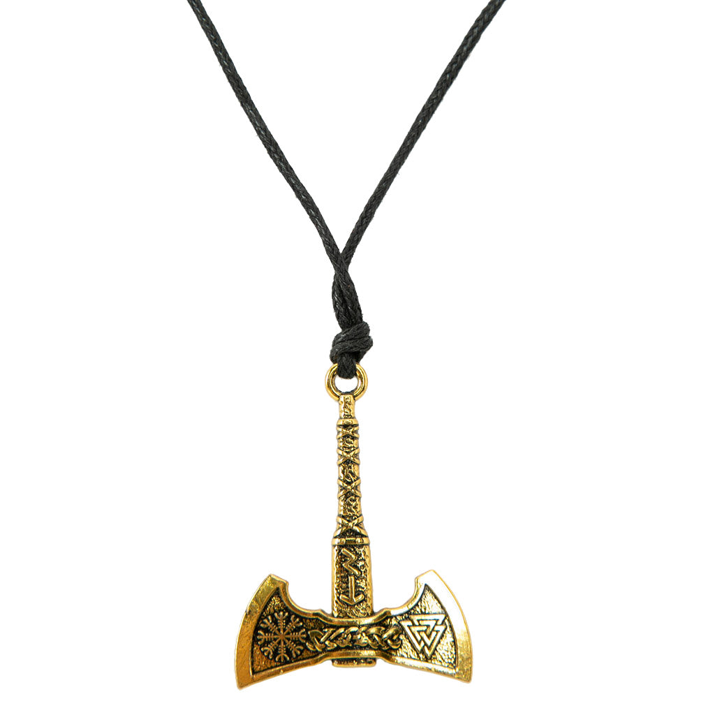 Collar de Hacha Vikinga Color Bronce
