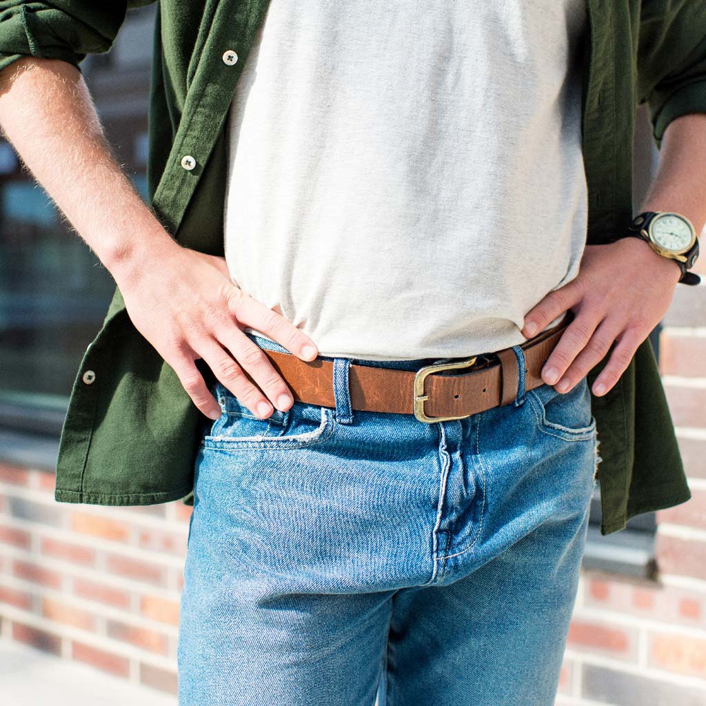 Cinturon Hombre Café Correas Cinturones de Cuero Hombre