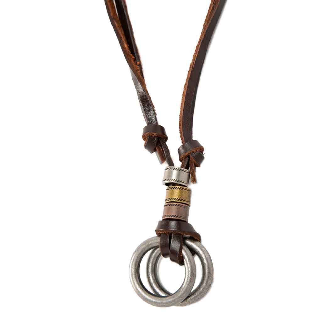 Collar Ajustable de Doble Aro Color Bronce