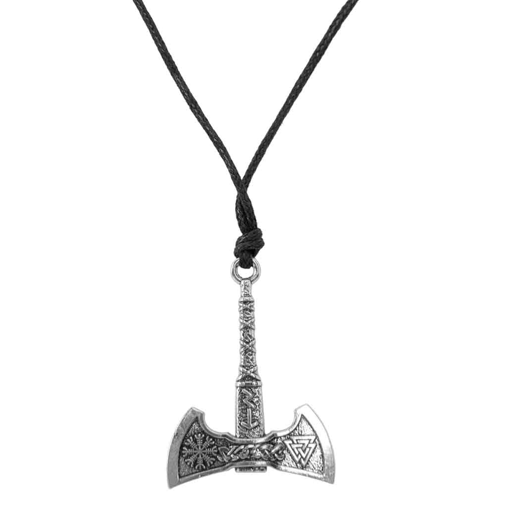 Collar de Hacha Vikinga Color Plata