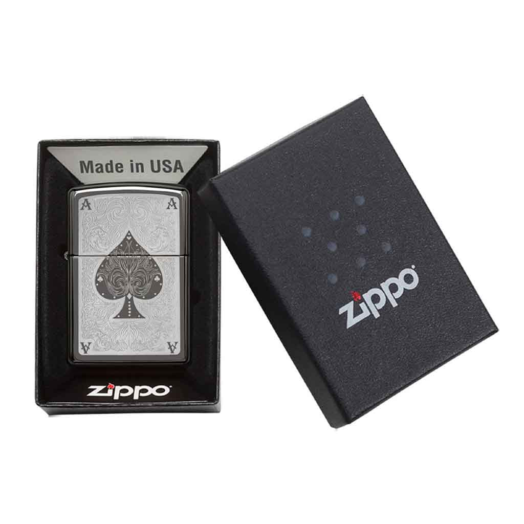 Encendedor Zippo Lighter Ace Filegree Plateado
