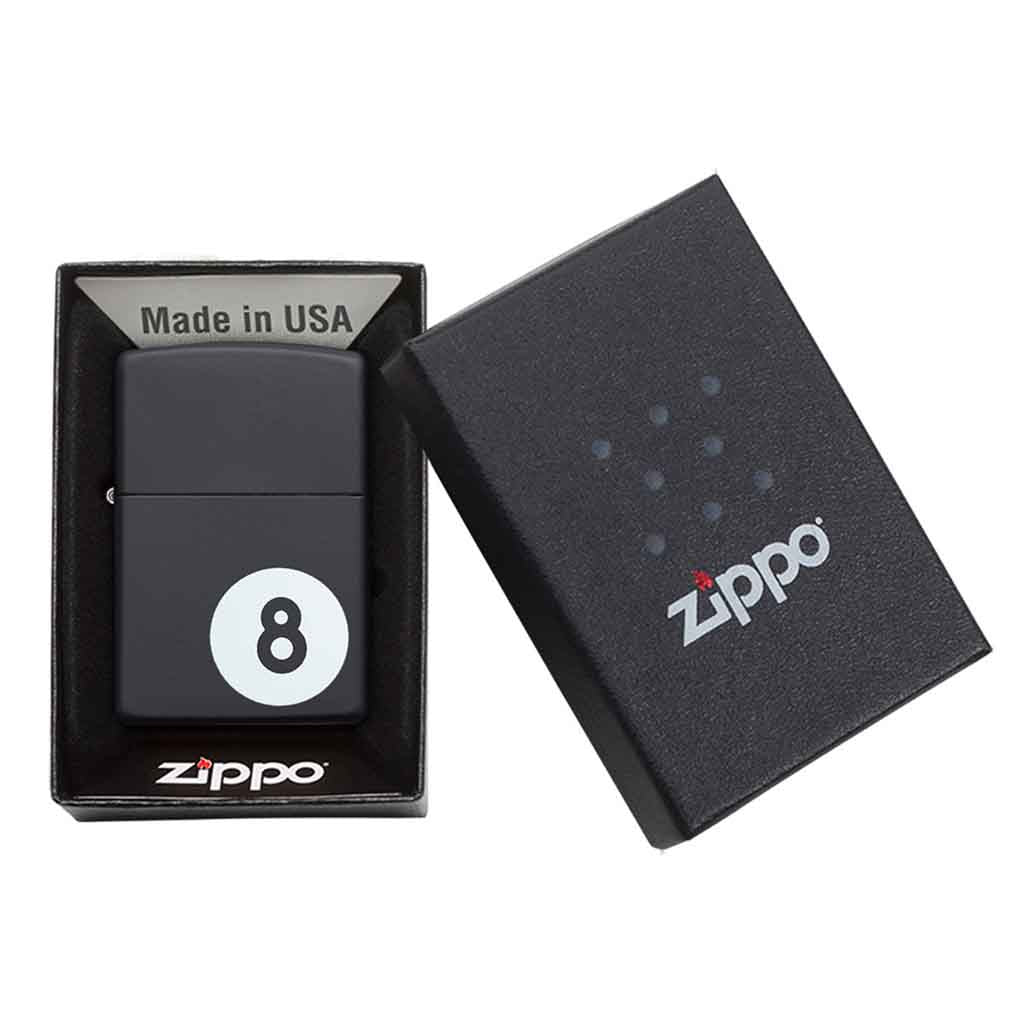 Encendedor Zippo Lighter Billiards 8-Ball Negro