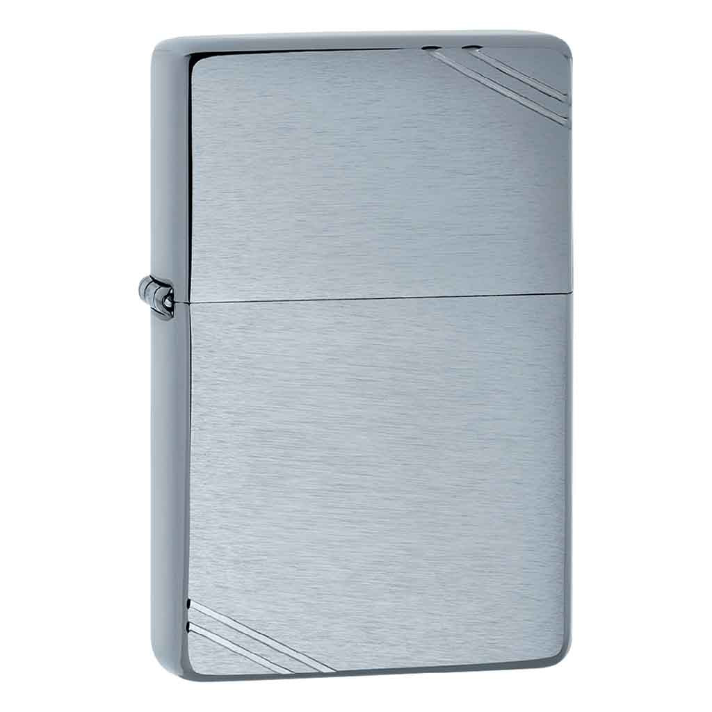 Encendedor Zippo Lighter Brushed Chrome Vintage Slashes