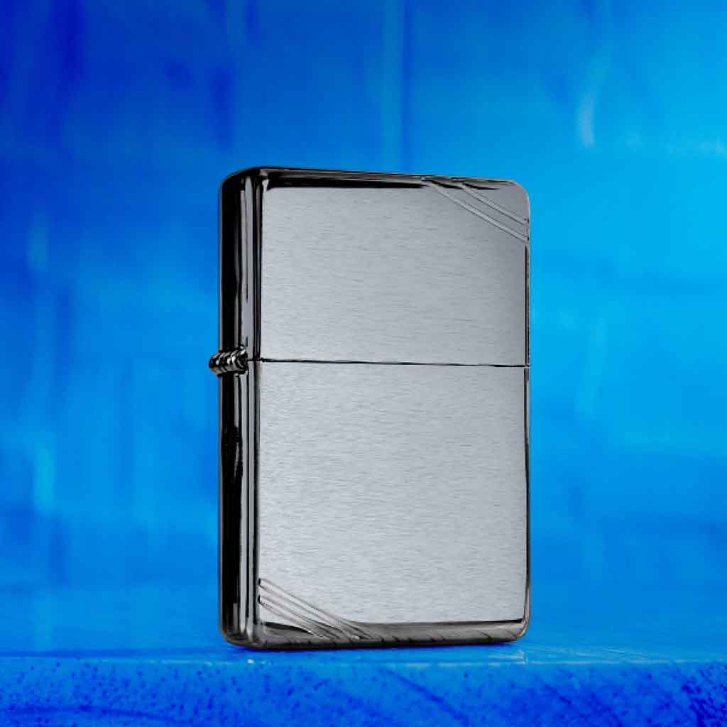 Encendedor Zippo Lighter Brushed Chrome Vintage Slashes