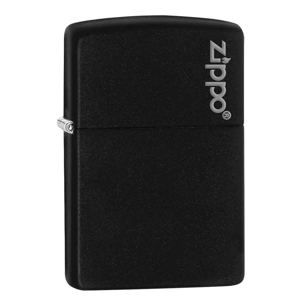 Encendedor Zippo Lighter Classic Black Matte Logo Negro