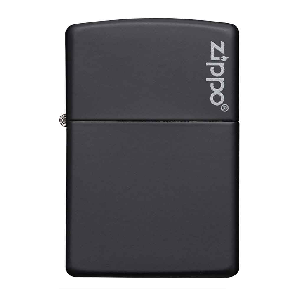 Encendedor Zippo Lighter Classic Black Matte Logo Negro