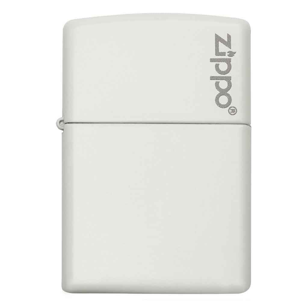 Encendedor Zippo Lighter Classic White Matte Logo Blanco
