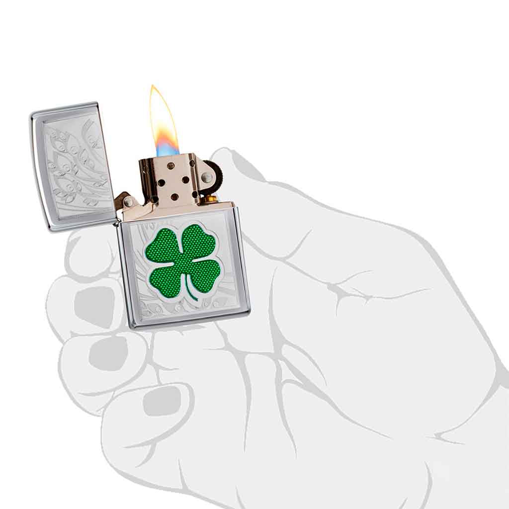 Encendedor Zippo Lighter Clover High Polish Trébol