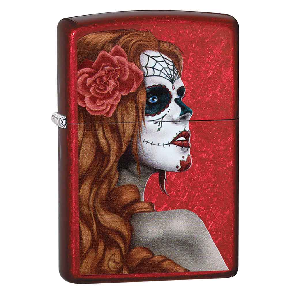 Encendedor Zippo Lighter Day of the Dead Girl Rojo